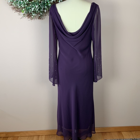 Vintage Patra Purple Plum Evening Gown Size 12 - Picture 4 of 7